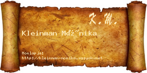 Kleinman Mónika névjegykártya